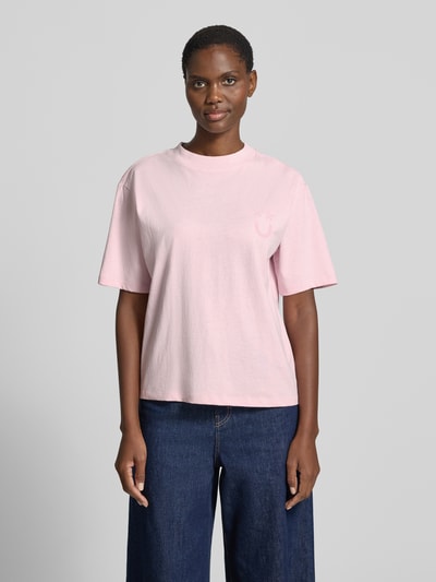 Jake*s Casual t-shirt nadruk z motywem i okrągły dekolt Mocnoróżowy 4