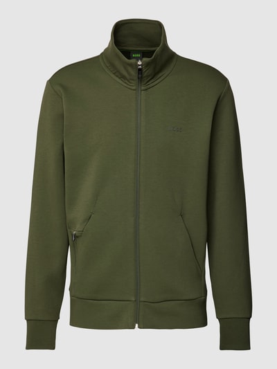 BOSS Green Sweatjacke mit Eingrifftaschen Modell 'Skaz' Oliv 2