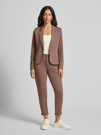 FREE/QUENT Slim fit stoffen broek met vaste boorden, model 'Nanni' Hazelnoot - 1