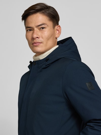 Matinique Regular fit parka met capuchon, model 'Madeston' Marineblauw - 3