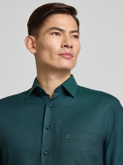 OLYMP Koszula biznesowa o kroju modern fit z kołnierzykiem typu kent model ‘NEW KENT’ Ciemnozielony 3