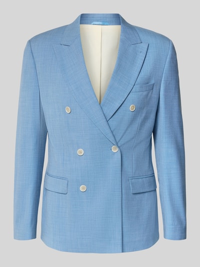 Produktfoto, Slim Fit Anzugjacke mit Reverskragen von MCNEAL in Hellblau, doppelte Knopfleiste, Brusttasche, feine Stoffstruktur