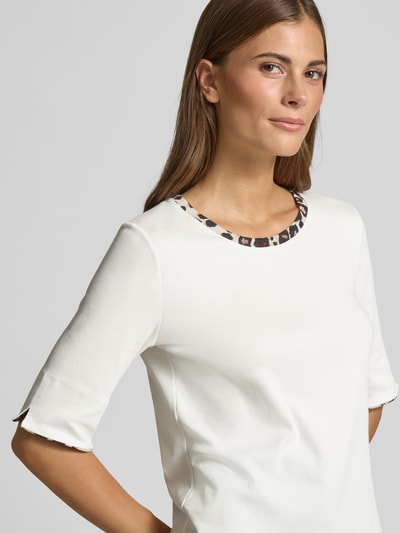Marc Cain Regular Fit T-Shirt mit Animal-Print Offwhite 3