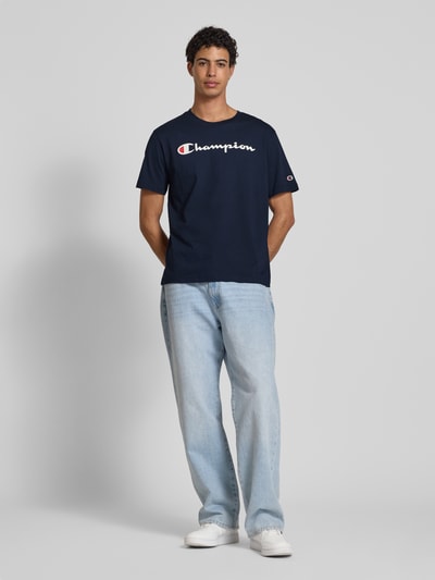 CHAMPION T-Shirt mit Label-Print Marine 1