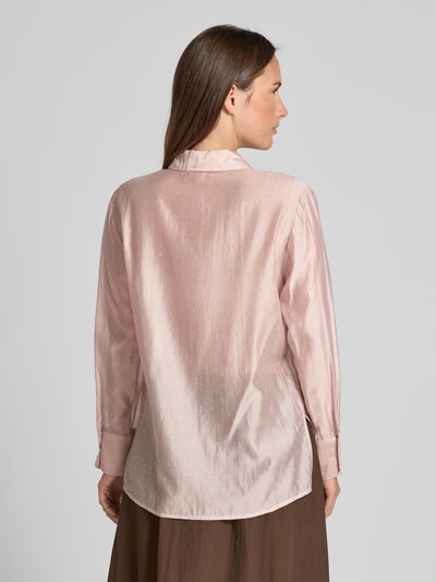 Emily Van den Bergh Regular Fit Hemdbluse mit Ziersteinbesatz Beige Melange 5