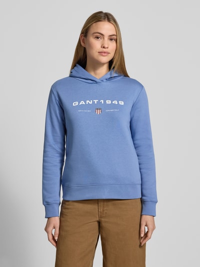GANT Bluza z kapturem o kroju regular fit z nadrukiem z logo Jasnoniebieski 4