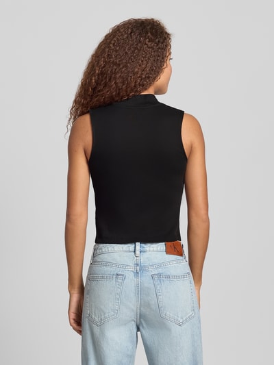 Calvin Klein Jeans Top met opstaande kraag en ritssluiting Zwart - 5