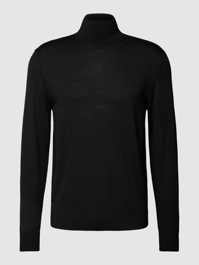 SELECTED HOMME Rollkragenpullover aus Woll-Mix im unifarbenen Design Black 2