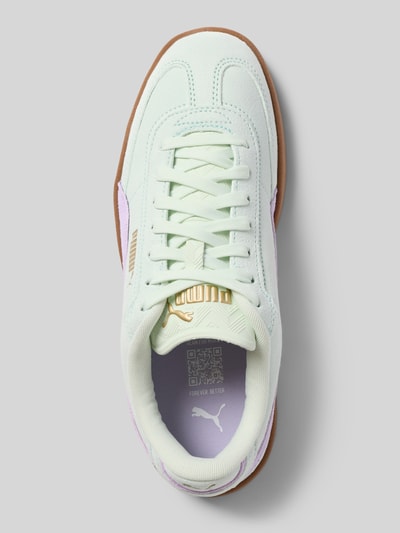Produktfoto, Sneaker aus echtem Rindsleder Modell 'Era Suede' von PUMA für Damen in Mintgrün mit brauner Sohle und goldenen Details