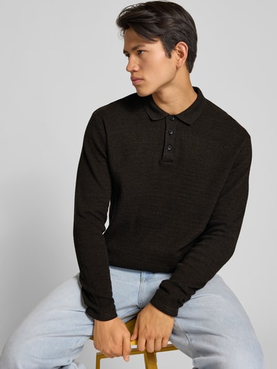 Jack & Jones Gebreide pullover met kentkraag Donkerbruin - 3