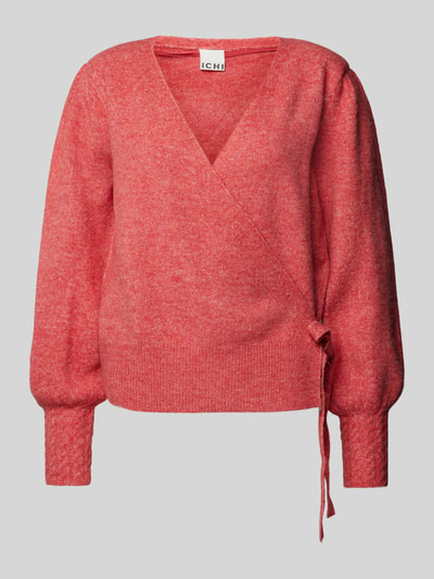 ICHI Gebreide pullover met strikdetail, model 'HOLENE' Roestrood - 2