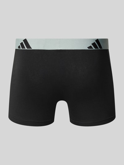 Produktfoto, Trunks im 3er-Pack aus Baumwoll-Mix von adidas, unifarbenes Design, elastischer Bund mit Logo-Print, Jersey-Textur