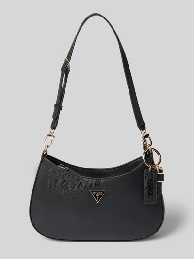 Produktfoto, Shoulder Bag in Leder-Optik Modell 'Noelle' von GUESS in Schwarz mit Logo-Detail und abnehmbarem Schulterriemen, strukturierte Oberfläche