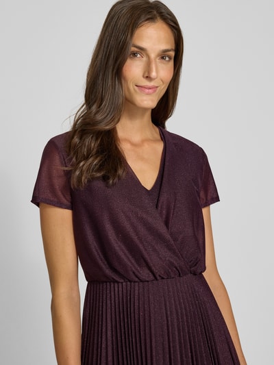 Vera Mont Sukienka koktajlowa z dekoltem w serek i plisami Bordowy 3