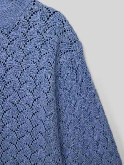 Mango Strickpullover mit gerippten Abschlüssen Bleu 2