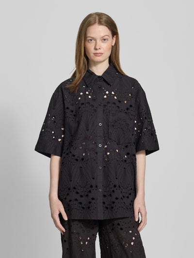 Gestuz Relaxed fit overhemdblouse van puur katoen, model 'baylor' Zwart - 4