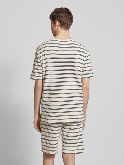 Only & Sons T-shirt met geribde ronde hals, model 'IAN' Offwhite - 5