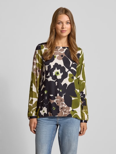 Milano Italy Regular Fit Bluse mit Rundhalsausschnitt Gruen 4