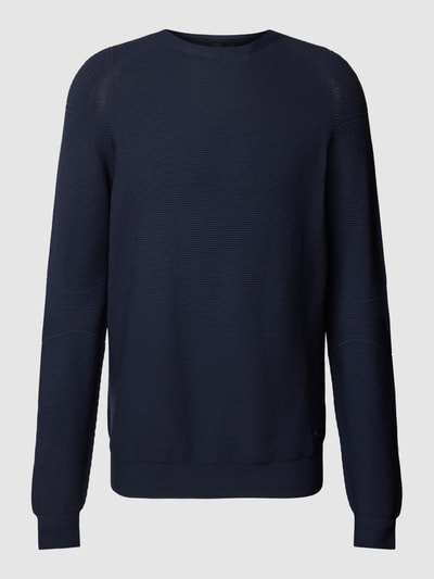 AlphaTauri Gebreide pullover met ribboorden, model 'FOSOP' Marineblauw - 2