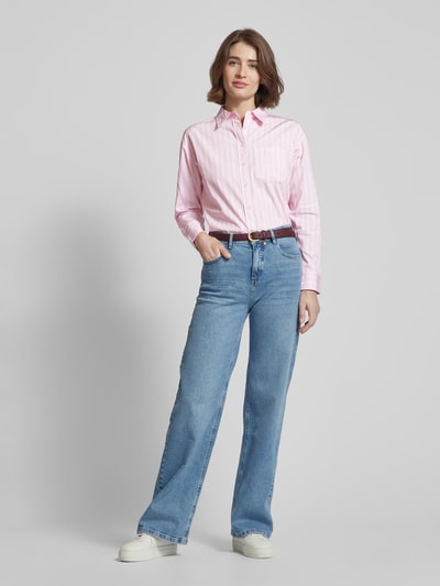 Lauren Ralph Lauren Hemdbluse aus gewachster Baumwolle mit Streifenmuster Pink 1