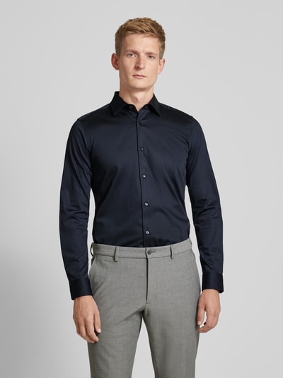 JOOP! Collection Koszula biznesowa o kroju slim fit z kołnierzykiem typu kent model ‘Pit’ Ciemnoniebieski 4