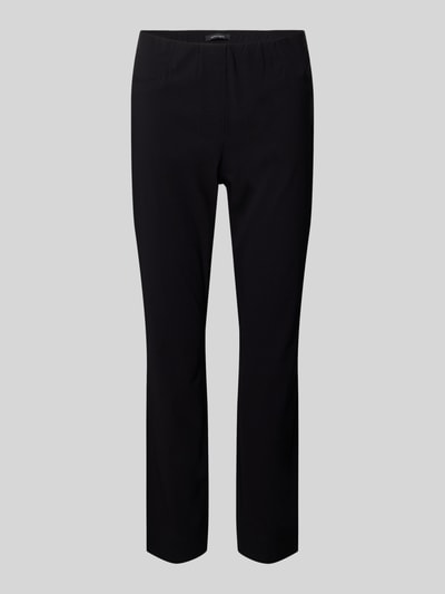 Produktfoto, Caprihose aus Viskose-Mix Modell 'Igor3' von STEHMANN, schwarzer Stoff, schmal geschnitten, elastischer Bund, glatte Textur