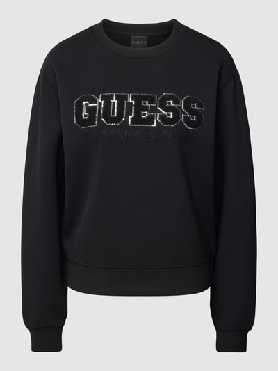 Guess Sweatshirt mit Label-Patches Black 2