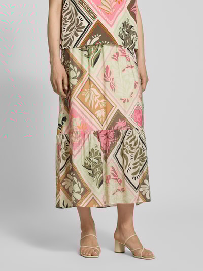 comma Maxirock im Stufen-Look Pink 4