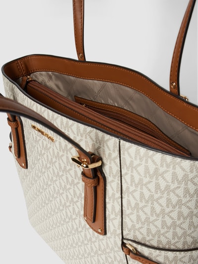 MICHAEL Michael Kors Shopper mit Label-Applikation Modell 'VOYAGER' Ecru 4