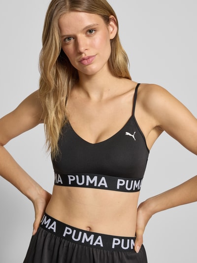PUMA Biustonosz z elastycznym paskiem z logo Czarny 3