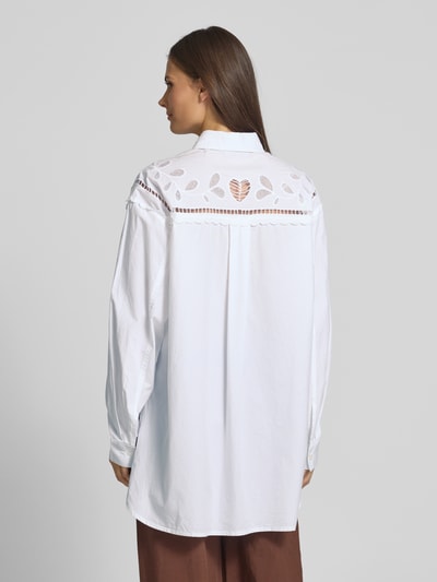 STELLA NOVA Regular fit blouse met broderie anglaise Wit - 5
