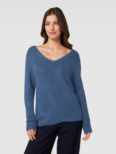 Montego Strickpullover mit U-Boot-Ausschnitt Rauchblau Melange 4