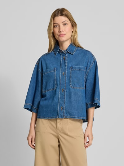 Weekend Max Mara Boxy fit jeansblouse van puur katoen, model 'ENZA' Jeansblauw - 4