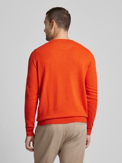 Fynch-Hatton Strickpullover mit V-Ausschnitt Orange 5