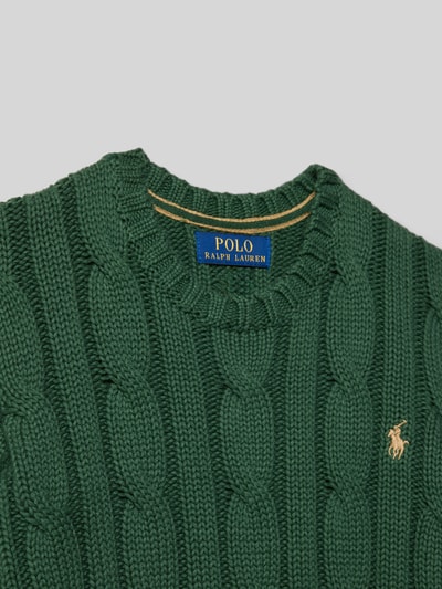 Polo Ralph Lauren Teens Sweter z dzianiny z prążkowanymi wykończeniami Zielony 2