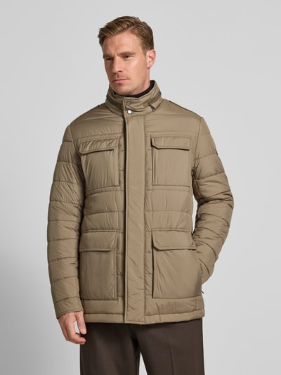 bugatti Gewatteerd jack met opstaande kraag en klepzakken Zand - 4