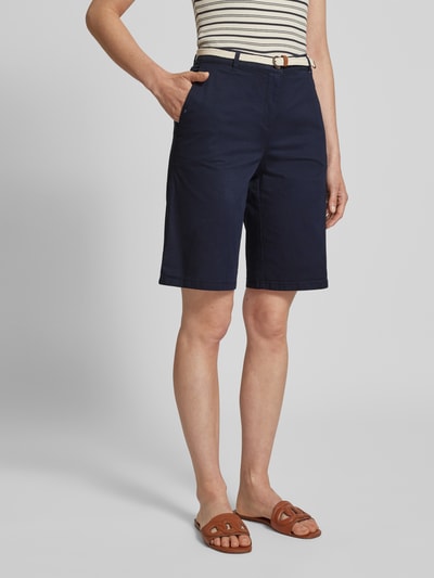 Christian Berg Woman Bermudas mit Gürtel und französischen Eingrifftaschen Dunkelblau 4