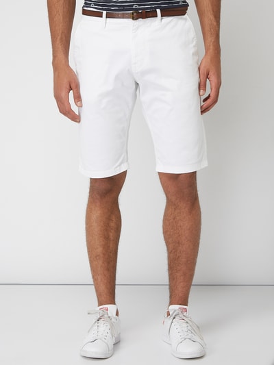 Tom Tailor Regular Slim Fit Chinoshorts mit Gürtel Weiss 4