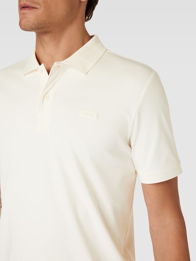 CK Calvin Klein Koszulka polo z detalem z logo Złamany biały 3