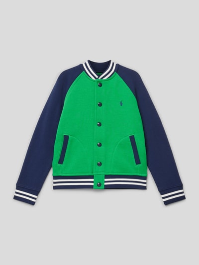 Polo Ralph Lauren Teens Collegejack met labelstitching Lichtgroen - 1