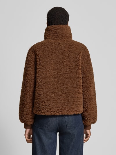 Marc O'Polo Boxy Fit Teddy-Jacke mit Pattentaschen Mittelbraun 5