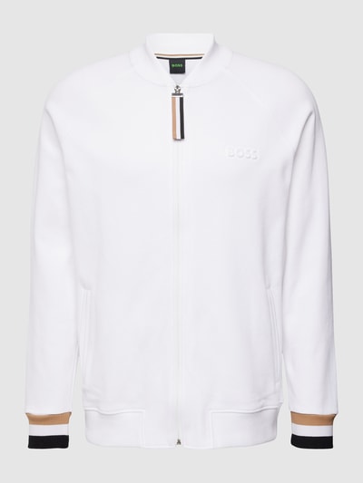 BOSS Green Sweatjacke mit Label-Detail Weiss 2