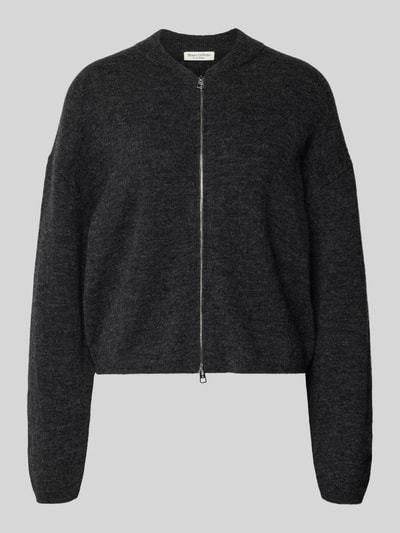 Marc O'Polo Regular fit gebreid jack van een mix van scheerwol en alpaca Donkergrijs - 2