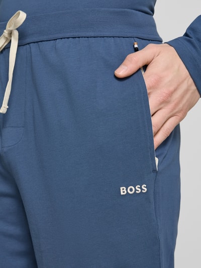 BOSS Relaxed Fit Sweatpants mit Label-Stitching Modell 'Mix&Match' Jeansblau 3