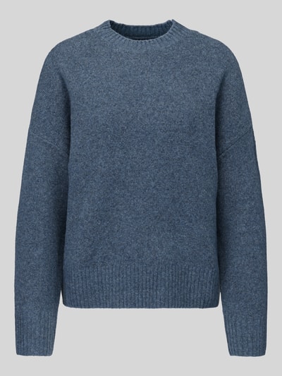 VERO MODA Sweter o kroju oversized z dodatkiem wełny model 'BOOM' Szaroniebieski 2