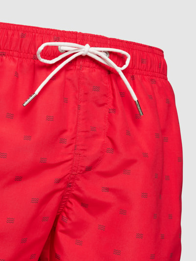 Schiesser Badehose mit Allover-Muster Modell 'Marineland' Rot 2