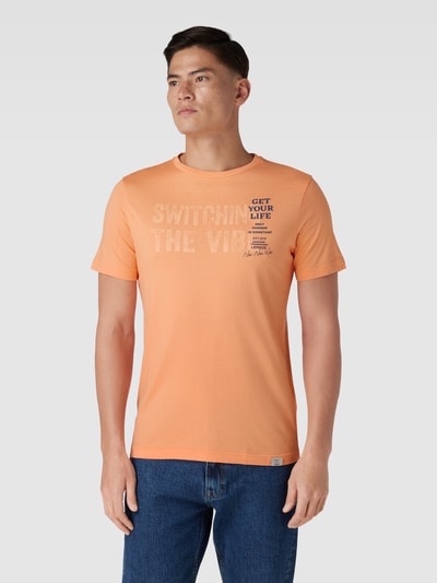 Lerros T-shirt met statementprint Zalm - 4