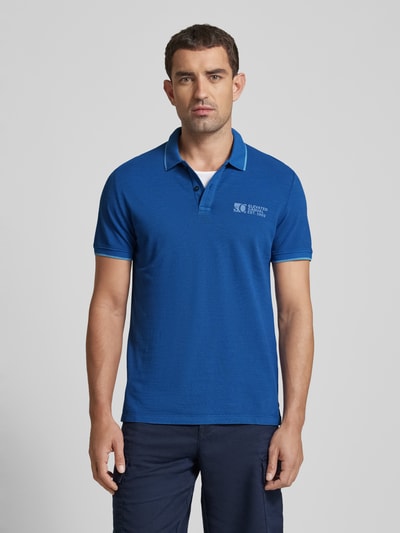 s.Oliver RED LABEL Regular fit poloshirt met labelprint Koningsblauw - 4