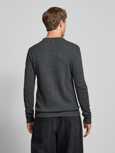 Blend Gebreide pullover met ribboorden, model 'BRANKO' Donkergrijs gemêleerd - 5