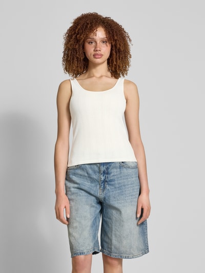 Pieces Regular Fit Tank Top aus Baumwoll-Mix Modell 'FIA' Weiss 4